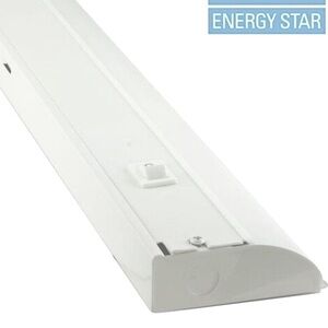 Jasco White LED Light Fixture 12 inch Direct Wire on/off switch